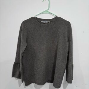 Bell sleeve gray sweater